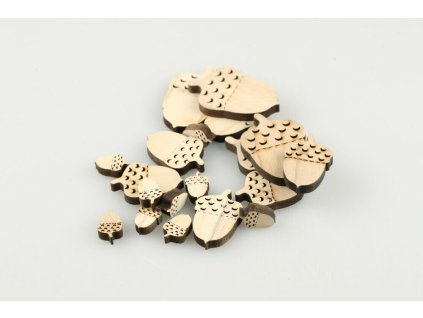 Drevená žaluď 2-7cm bal/18