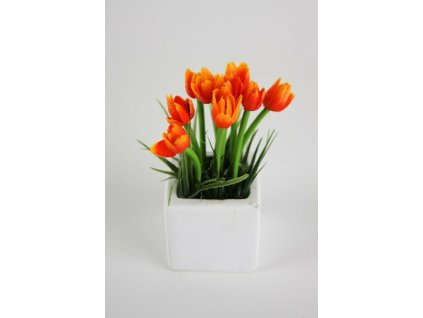 Aranžmán oranžový tulipán 15cm