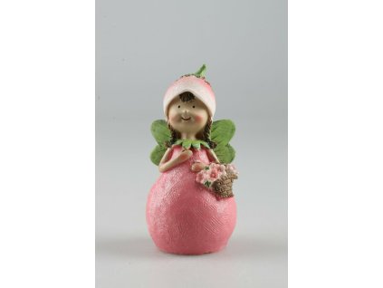Kvetinová víla ružová 14cm