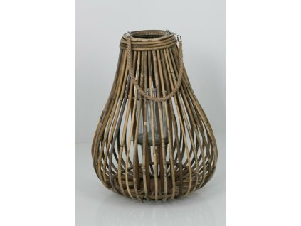 Drevená lucerna tmavá pr.16cm v.52cm
