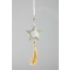 11107 11107 ozdoba hviezda kovova bielo zlata 8x20cm