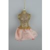 Dekorácia šaty JL ružové 14cm