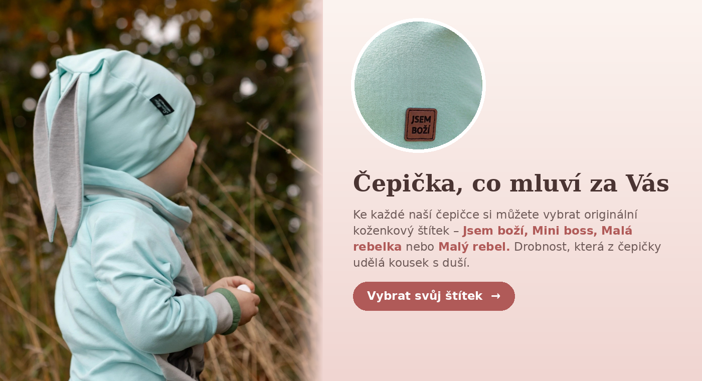 Čepičky s koženkovým štítkem