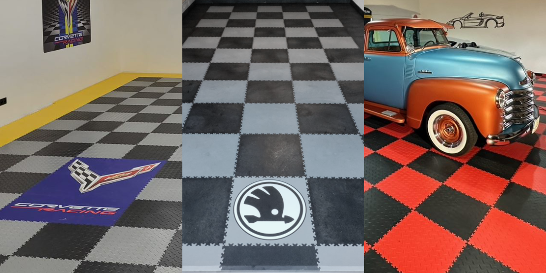 Šachovnicové vzory vinylové podlahy