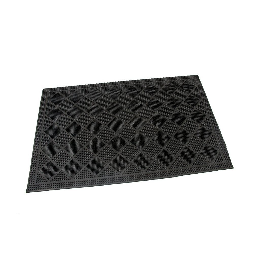 Gumová vstupní kartáčová rohož Squares - 60 x 40 x 0,7 cm