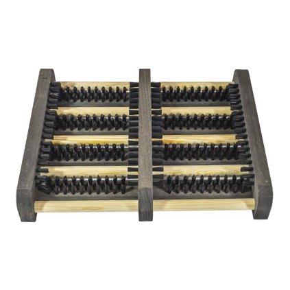 Dřevěno-plastový kartáčový čistič bot a podrážek obuvi FLOMA BootScraper - 27 x 34 x 5,5 cm
