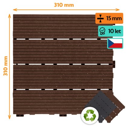 Odolna terasova dlazdice s imitaci dreva Simplejack COSMO 01
