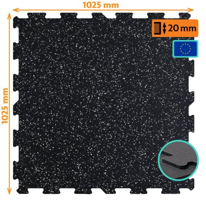 PUZZLEPRO podlahova deska gumova simplejack pp20 seda mozaika vsyp
