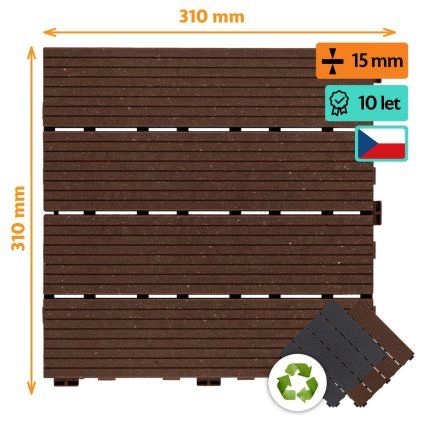 Odolna terasova dlazdice s imitaci dreva Simplejack COSMO 01