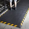 Černá podlahová protiúnavová rohož (okraj) - 101 x 111 x 1,9 cm