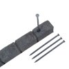 Šedý gumový zahradní obrubník FLOMA Stone - 120 x 7 x 8,8 cm