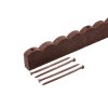 Hnědý gumový zahradní obrubník FLOMA Scalloped - 120 x 5 x 10 cm
