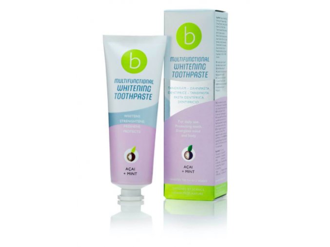 Bělicí multifunkční zubní pasta beconfiDent Açai & Máta 75ml