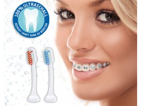 Emmi-Dent S2B čistící koncovky pro osoby s rovnátky pro kartáčky Emmi-Dent Metallic 2Ks  na zuby s rovnátky, náhradní hlavice pro elektrické kartáčky Emag Emmi-Dent