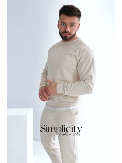 Pánska mikina  BG BASIC nude (Rozmiar S)