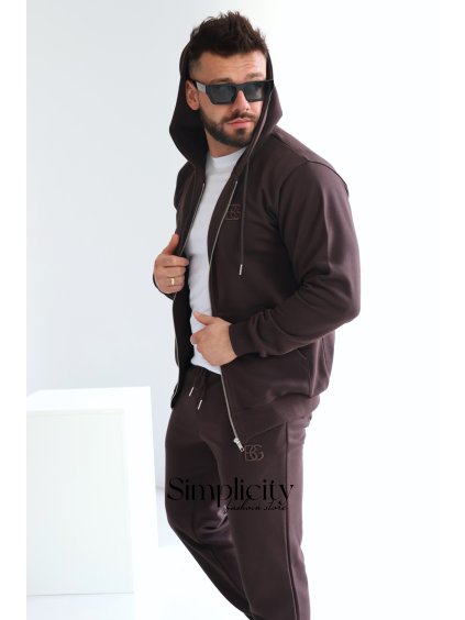 Mikina na zips pánska BG ZIPPY čokoláda (Rozmiar S)