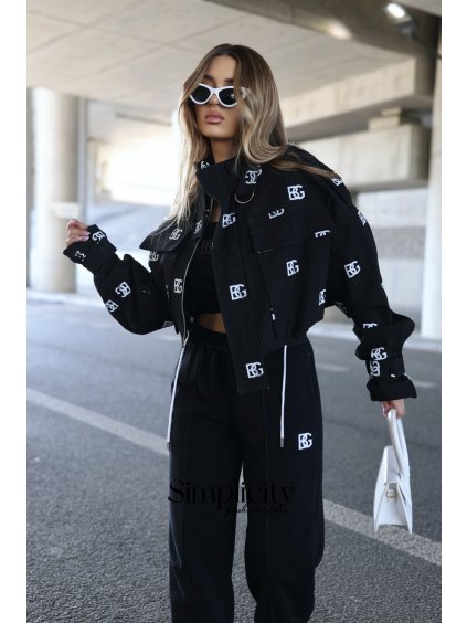 Bunda JEANS  BG POPCORN čierna (Rozmiar S)