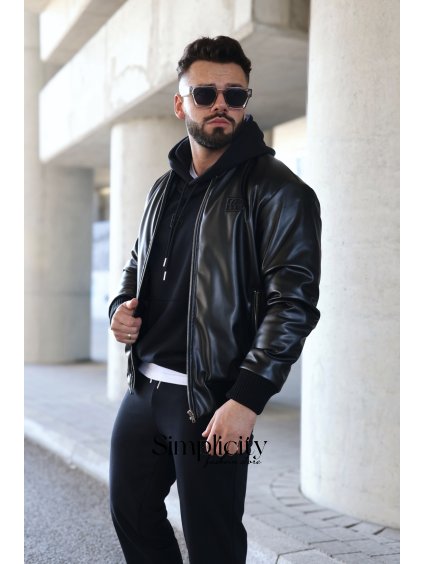 Koženková bunda pánska BG HYPNOSE čierna (Rozmiar S)