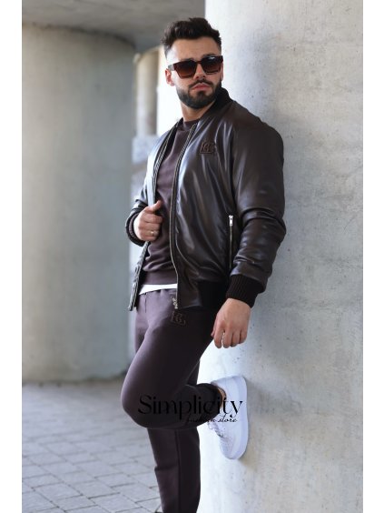 Koženková bunda pánska BG HYPNOSE horká čokoláda (Rozmiar S)