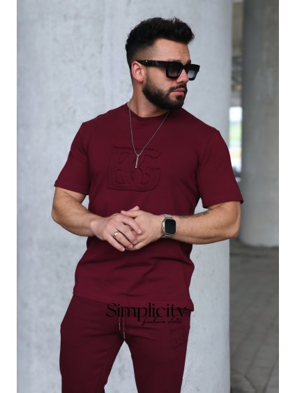 Tričko pánske BG ORIGAMI bordo (Rozmiar S)