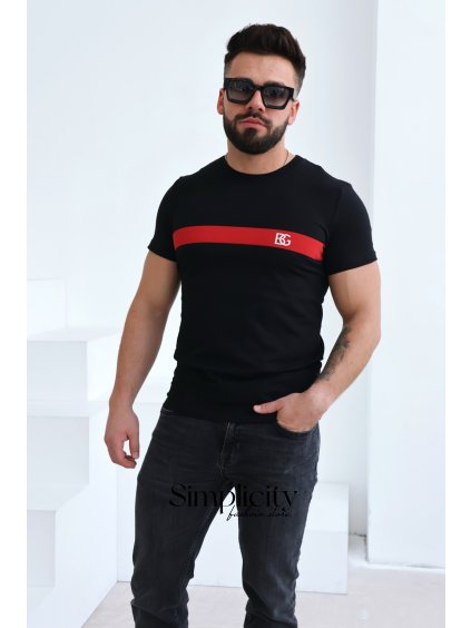 Pánske tričko  BG RED čierna (Rozmiar S)