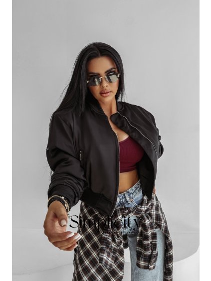 Bomber bunda Olavoga SILENCE čierna (Veľkosť L)