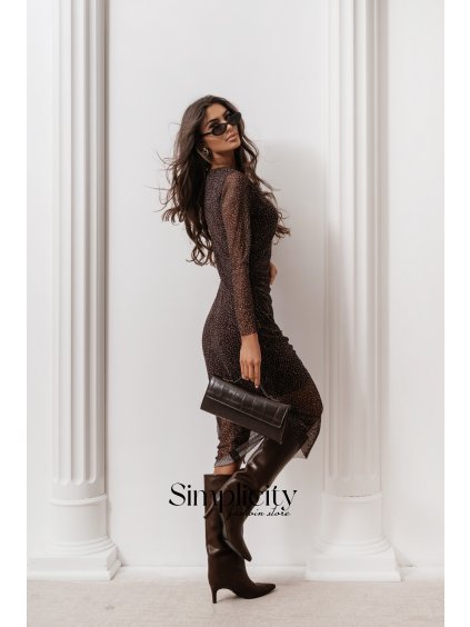 Šaty La Balancia LUSH - Brown Small Dots (variant S/M)