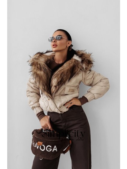 Bunda s kožušinou Olavoga Raure nude (Veľkosť M)