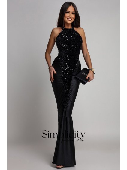Spoločenské šaty Azzurra Marion čierna (Veľkosť jedna veľkosť)
