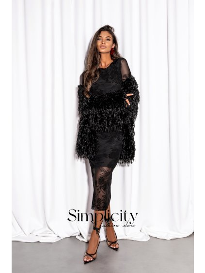 Šaty La Balancia LUSH - Black flowers (variant S/M)