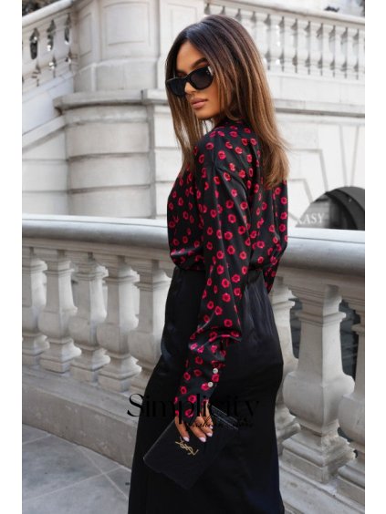 Košeľa La Balancia MADDIE - Black meadow (variant S)