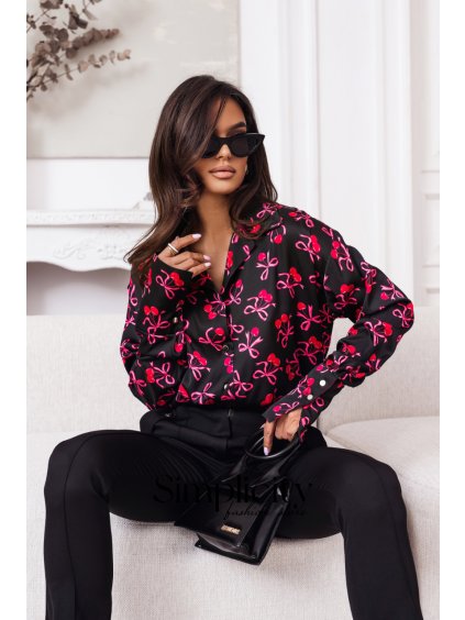 Košeľa La Balancia  MADDIE - Cherry Bow Black (variant M)