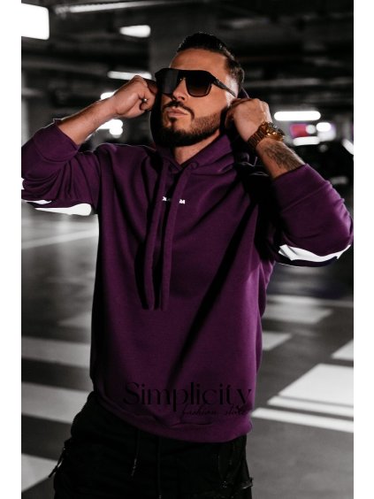 Mikina pánska Olavoga Vinta slivková (Veľkosť jedna veľkosť)