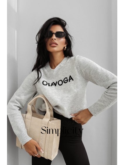 Pulover Olavoga Zaio bledošedý (Veľkosť L)