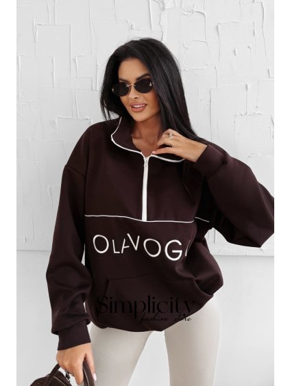 Mikina Olavoga Eastfield hnedá (Veľkosť jedna veľkosť)