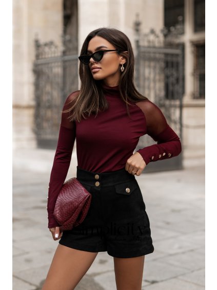 Tričko s rolákom La Balancia   burgundy (variant UNI)