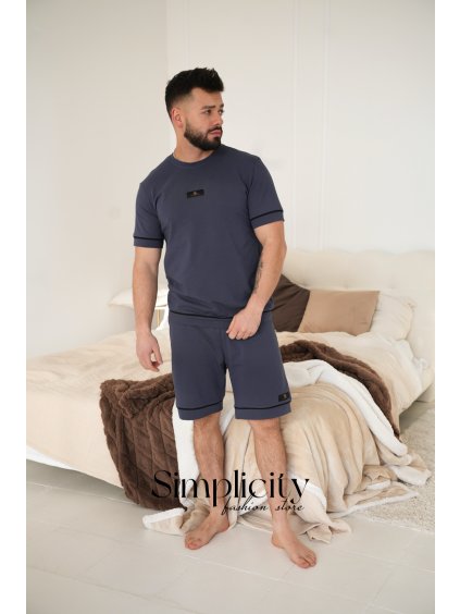 Pánske pyžamo  BG NIGHTMARE tmavomodrá (Rozmiar S)