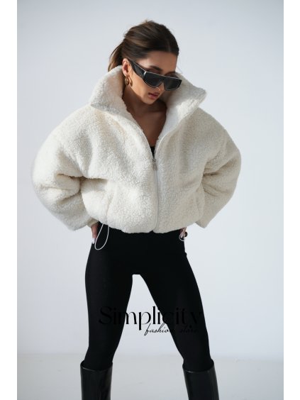 Bunda kožušinová  BG FURIOSA biela (Rozmiar S)