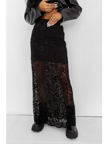 Krajková sukňa Olavoga Noir Grace (Veľkosť S)