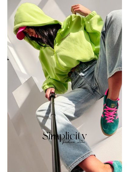 Mikina Olavoga Tulip zelená neón (Veľkosť S)