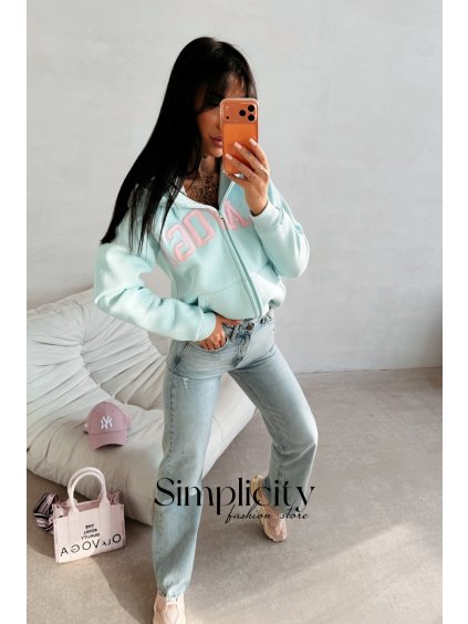 Mikina Olavoga Iris mint (Veľkosť S)