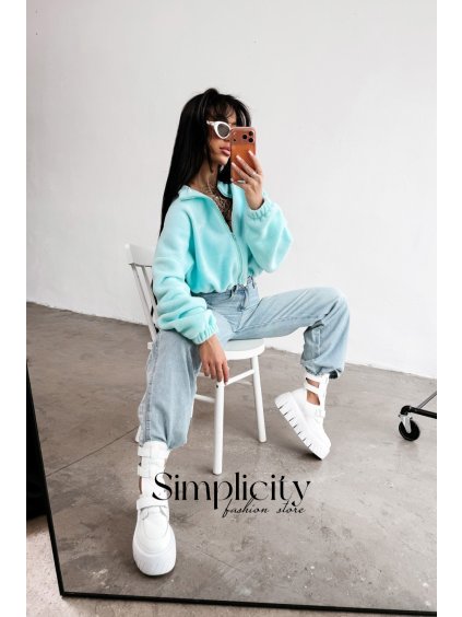 Mikina Olavoga Softi tyrkys (Veľkosť M)