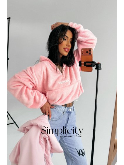 Mikina Olavoga Emino ružová punč (Veľkosť S)