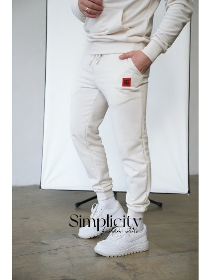 Tepláky pánske BG VOLCANO smotanová (Rozmiar S)