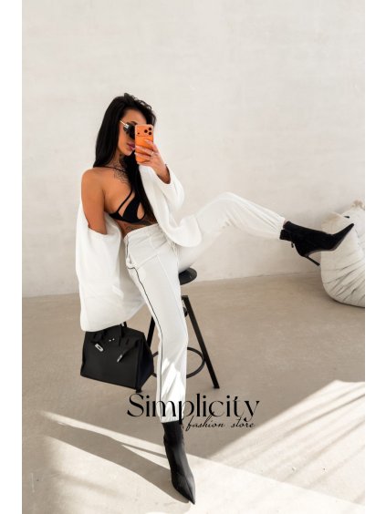 Nohavice Olavoga Finire biele (Veľkosť S)