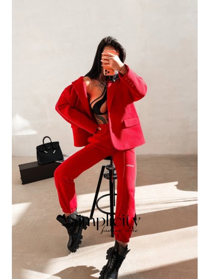 Nohavice Olavoga Finire červené (Veľkosť S)