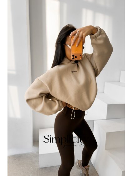 Mikina Olavoga Vela béžová (Veľkosť jedna veľkosť)