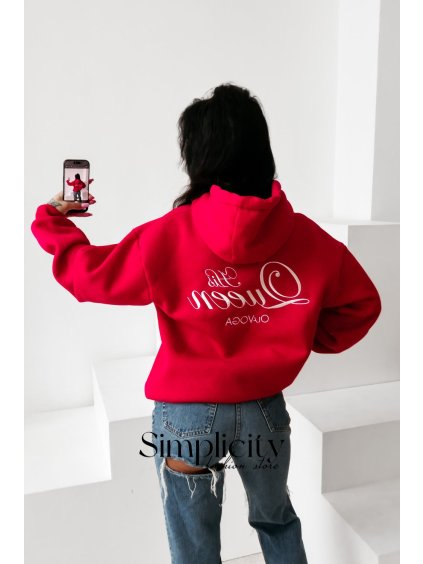 Mikina Olavoga Adore červená (Veľkosť jedna veľkosť)