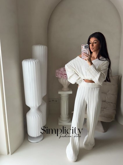 Súprava s kašmírom  By me  CANDICE biela (Rozmiar Uniwersalny)