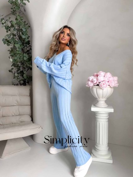 Súprava s kašmírom By me CANDICE bledomodrá (Rozmiar Uniwersalny)